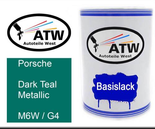 Porsche, Dark Teal Metallic, M6W / G4: 500ml Lackdose, von ATW Autoteile West.